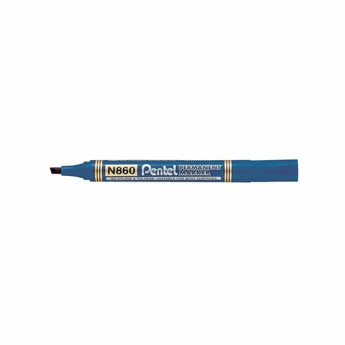 Маркер перманентный Pentel 1,8-4,5 мм, скошенное, 12 шт, синий маркер строительный перманентный синий 12 шт 27051