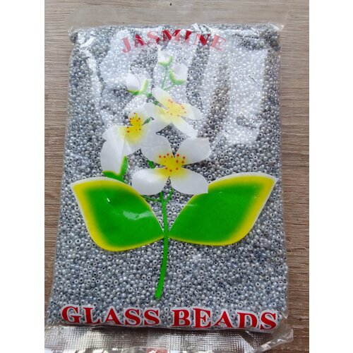 Бисер серый-графит полупрозрачный перламутр 450гр.