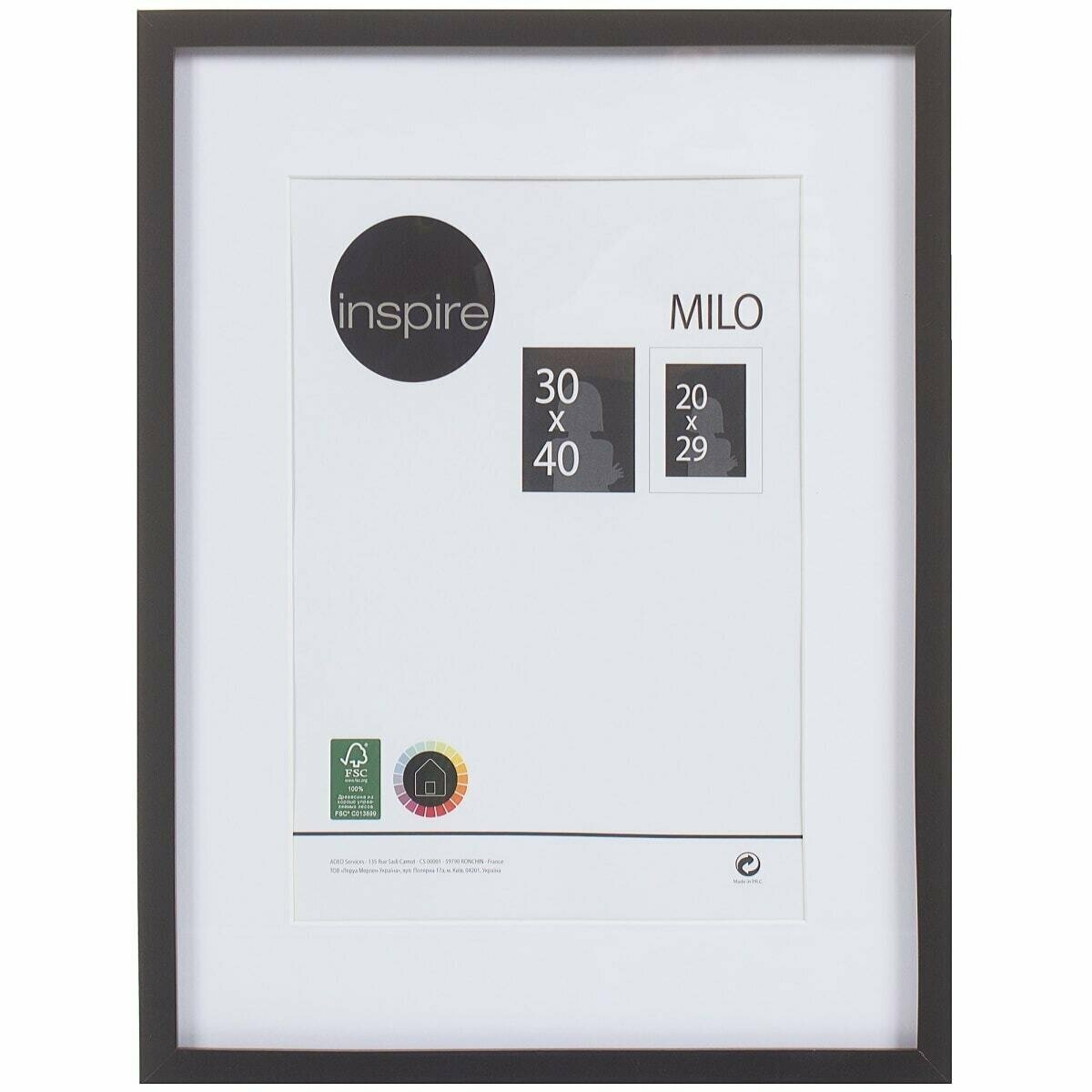Рамка Milo 30х40 см цвет чёрный