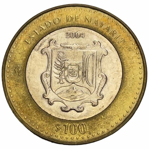 Мексика 100 песо 2004 г. (180 лет Федерации - Наярит) клуб нумизмат монета 100 песо мексики 2006 года серебро 180 лет федерации