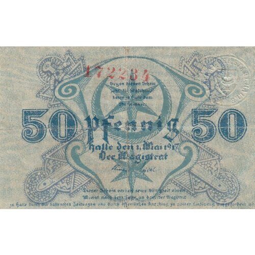 значок галле гсвг Германия (Германская Империя) Галле 50 пфеннигов 1917 г. (2)