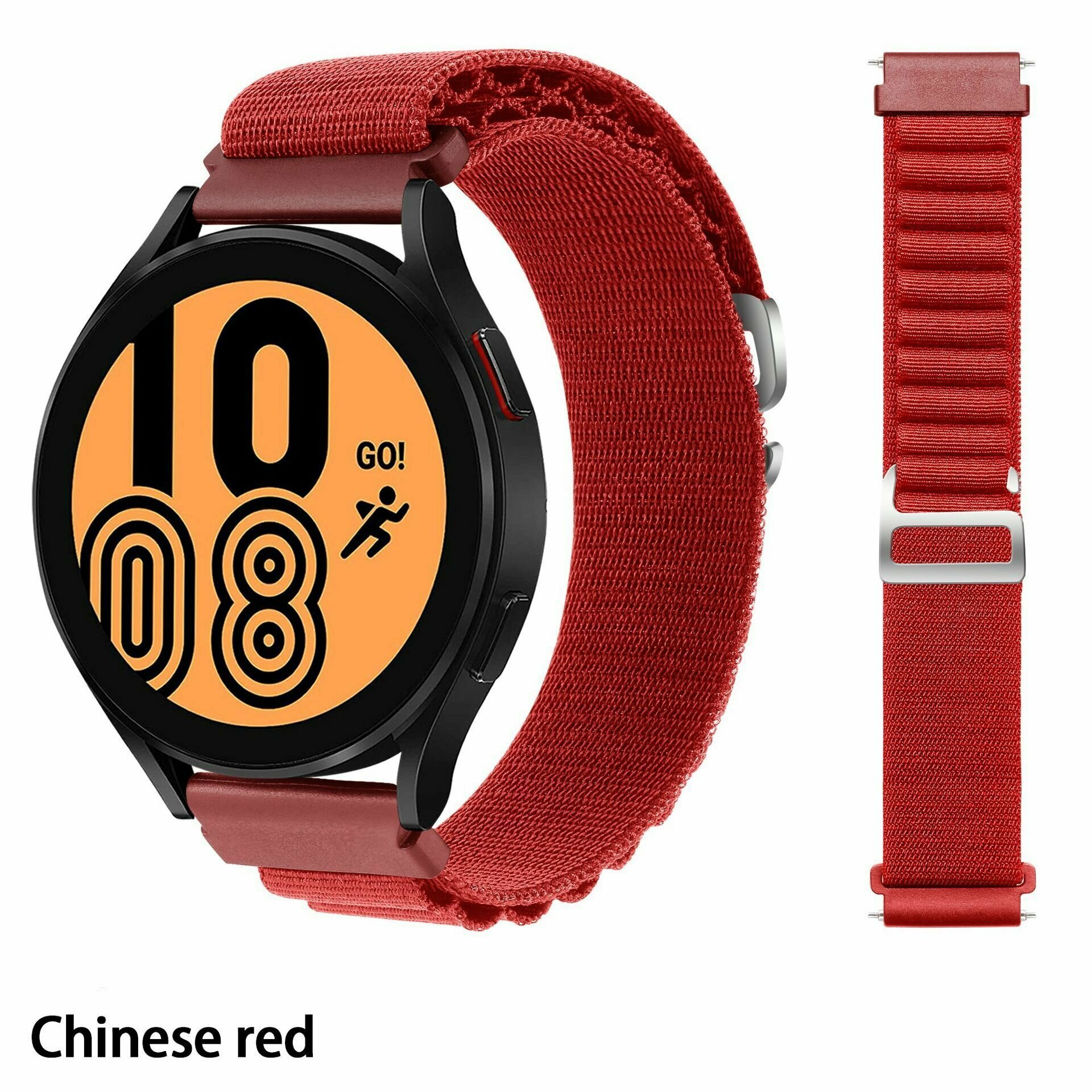 Тканевый ремешок альпийская петля для умных смарт часов 22 мм Samsung Amazfit Pace Stratos GTR Huawei Honor Xiaomi Haylou Realme 22mm Красный