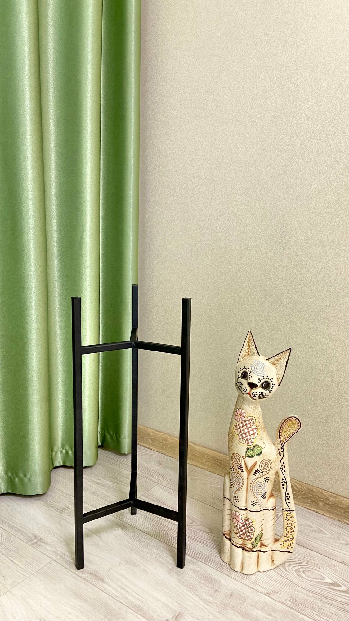 фото Подставка JULIA 2 напольная металлическая для цветов/черная/D 21 cm/H 60 cm