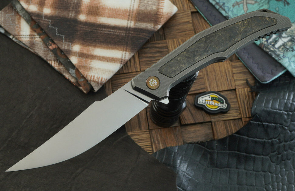 Складной нож Neyris Knives Коа, сталь Rex 121, рукоять титан/карбон