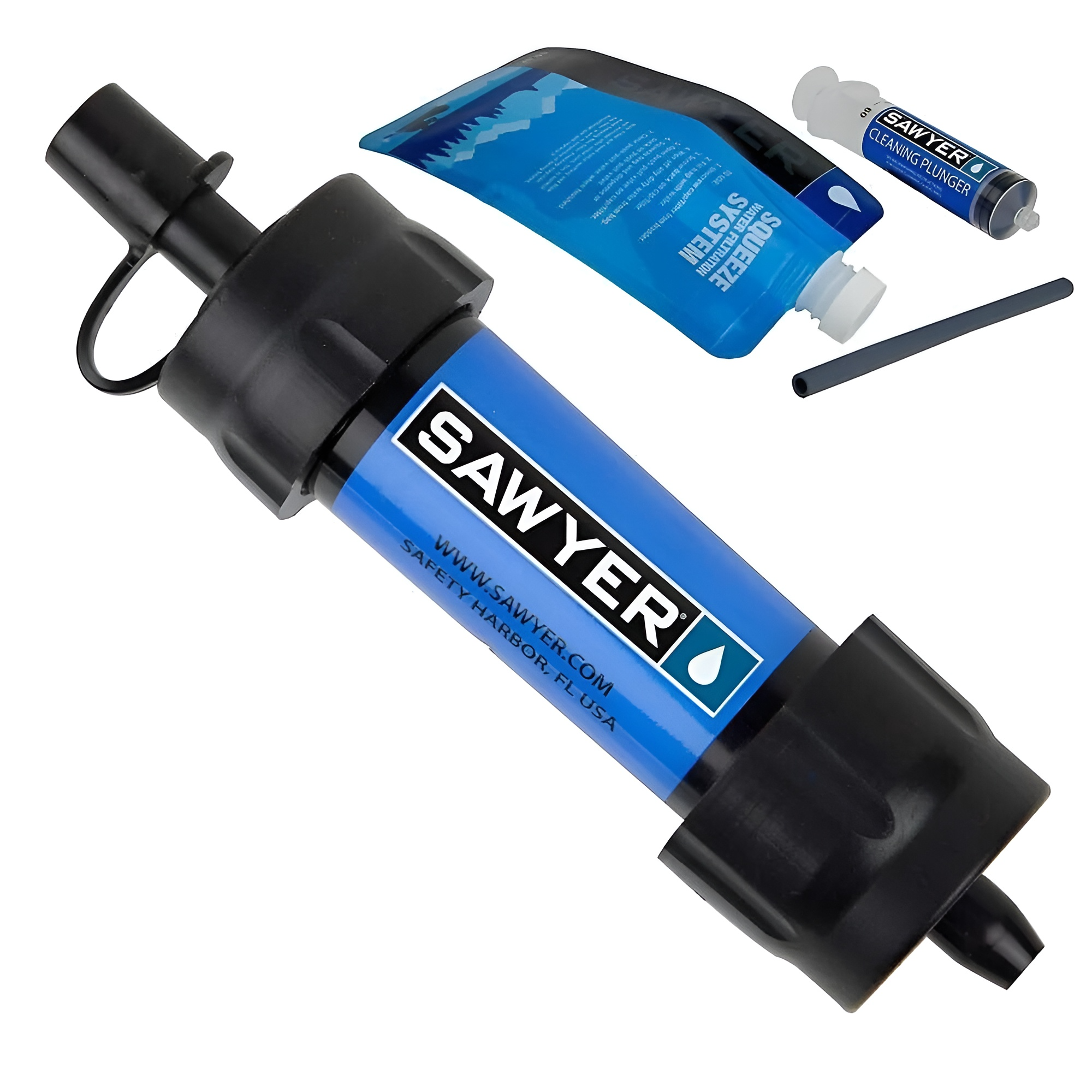 Фильтр для воды мини Sawyer Mini Water Filter дорожный, синий - фотография № 1
