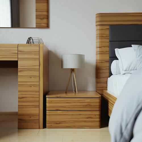 Тумба прикроватная ORLY орех, 2 ящика, 32.8х52.2х40 см