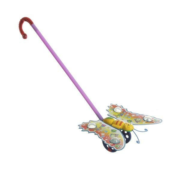 фото Каталка на ручке, бабочка, 1803-9 - Н74907