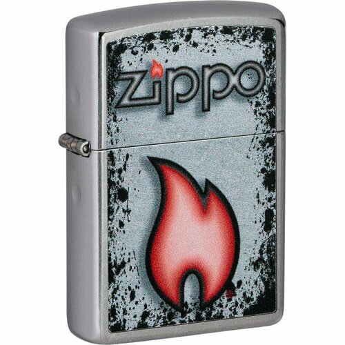 фото Наручные часы zippo зажигалка zippo flame design street chrome 49576, серебряный