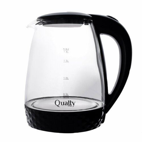 Чайник электрический Qually ZY-303308 1500Вт 18л стекло черный 134500₽