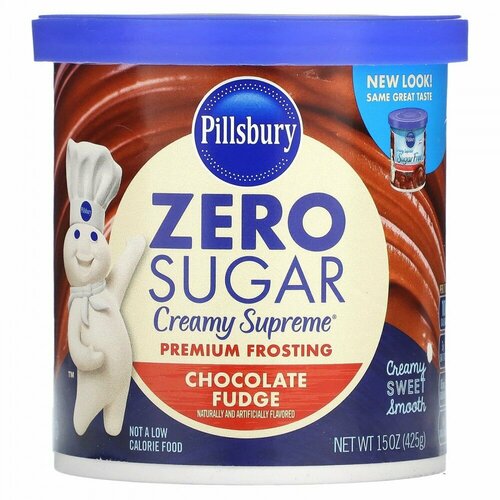 Pillsbury, Zero Sugar, Premium Frosting, Chocolate Fudge, 15 oz (425 g)