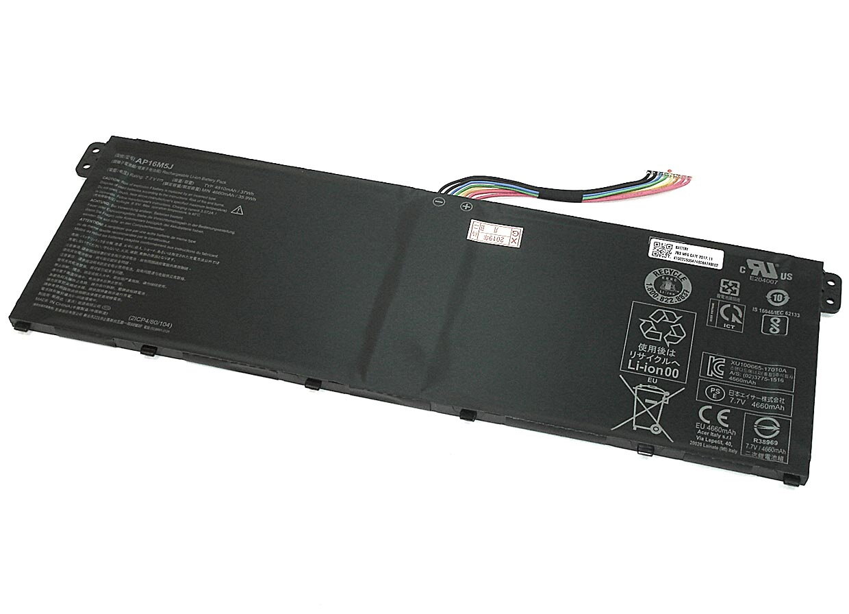 Аккумулятор AP16M5J для ноутбука Acer Aspire A315-51 7.7V 37Wh (4800mAh) черный