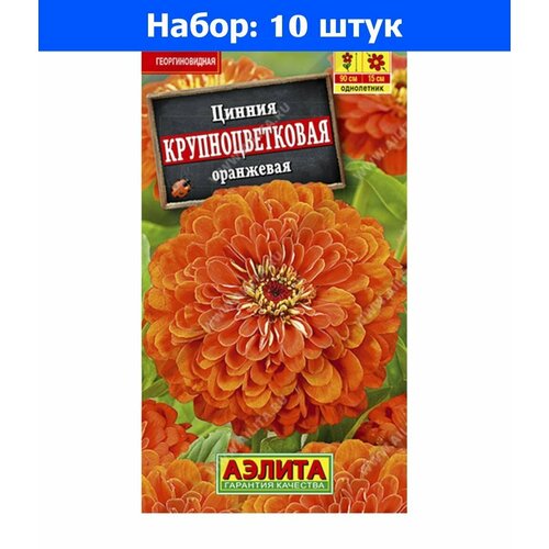 Цинния Крупноцветковая Оранжевая 0.3г Одн 90см (Аэлита) - 10 пачек семян