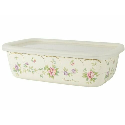 Лоток эмалированный с крышкой Воспоминание, 21х13.5х6.5 см. EJIRY