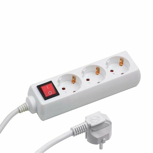 Удлинитель сетевой 3 метра для обогревателя ТеплЭко 3 розетки с выключателем