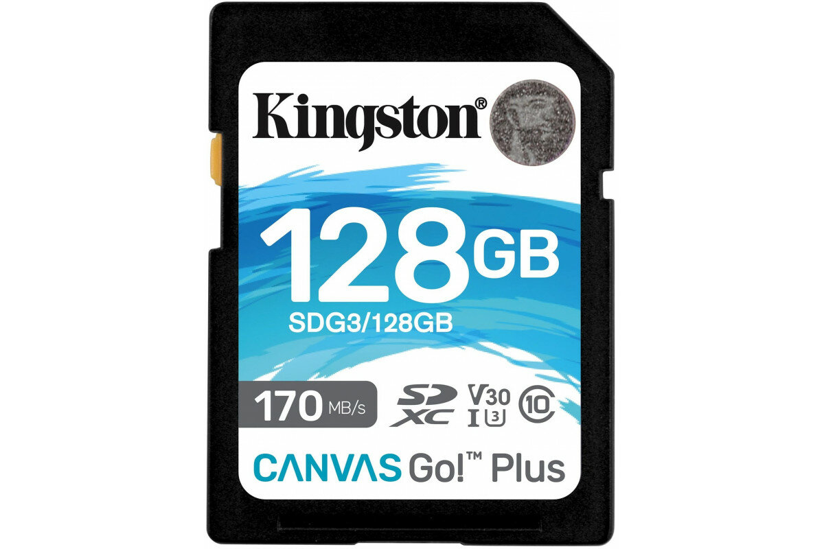 Карта памяти Kingston SDXC Canvas Go Plus Class 10 UHS-I U3 (170/90MB/s) 128GB