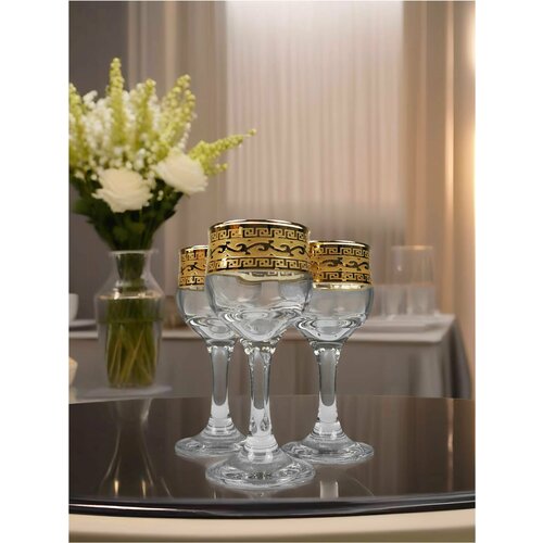Подарочный набор рюмок с алмазной гравировкой PROMSIZ версаль, 55 мл, 6 шт.