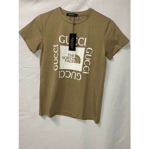 фото Футболка размер xl, бежевый, белый без бренда