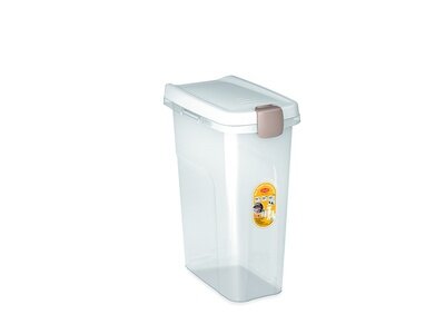 Stefanplast Контейнер для корма 25 л10кг прозр. с белой крышкой 39Х24Х51 см (Pet food Container 25 lt. transparent bodywhite lid ) 98450 | Pet food Container 25 lt. transparent bodywhite lid 0,997 кг 34674