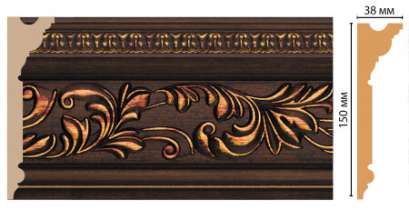 Плинтус Потолочный Decomaster D214-966 В150хШ38хД2400 мм / Декомастер.