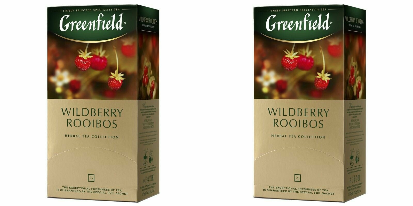 Greenfield Чай в пакетиках Wildberry Rooibos, травяной, 25 шт, 2 уп