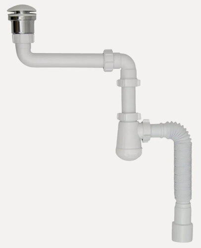 Изображение товара Сифон сливной для раковины, экономящий место, и универсальный донный клапан керамика белый КН072