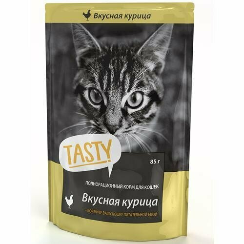 TASTY Petfood консервы для кошек с курицей в желе 25х85г