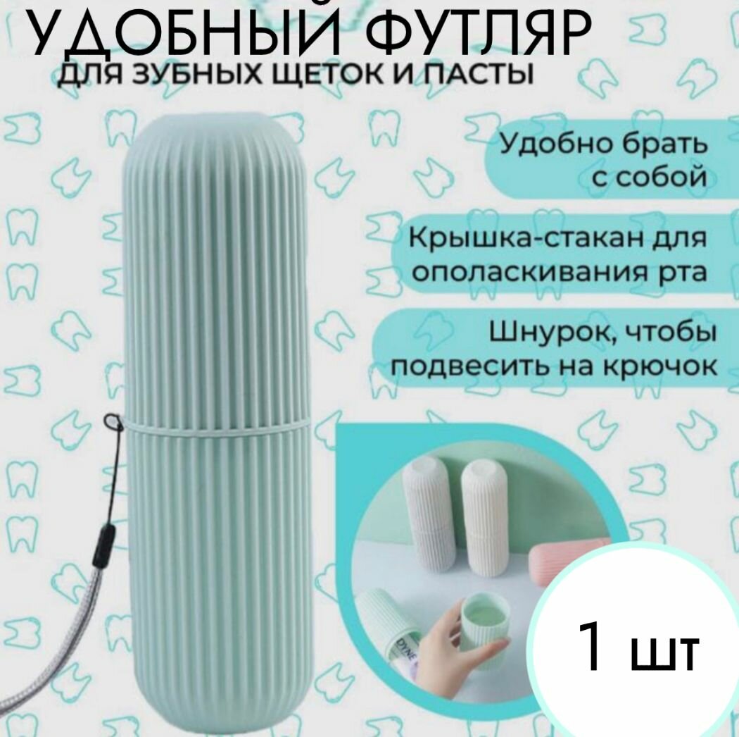 фото Футляр для зубной щетки и пасты, бирюзовый