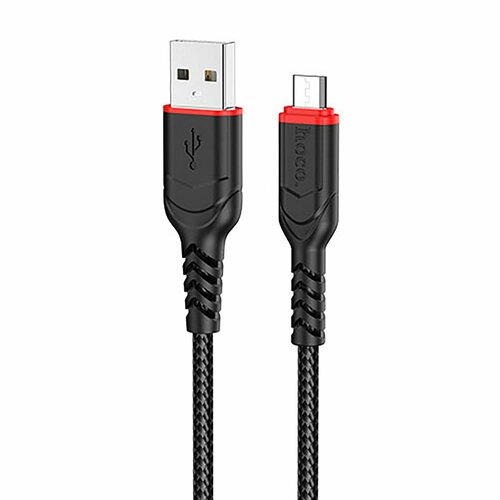 Дата-кабель USB универсальный MicroUSB Hoco X59 (2,4A) (черный)