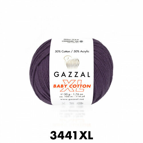 Пряжа Baby Cotton XL Gazzal (3441), 50 г, 105м, 50% хлопок, 50% акрил (2 шт.)