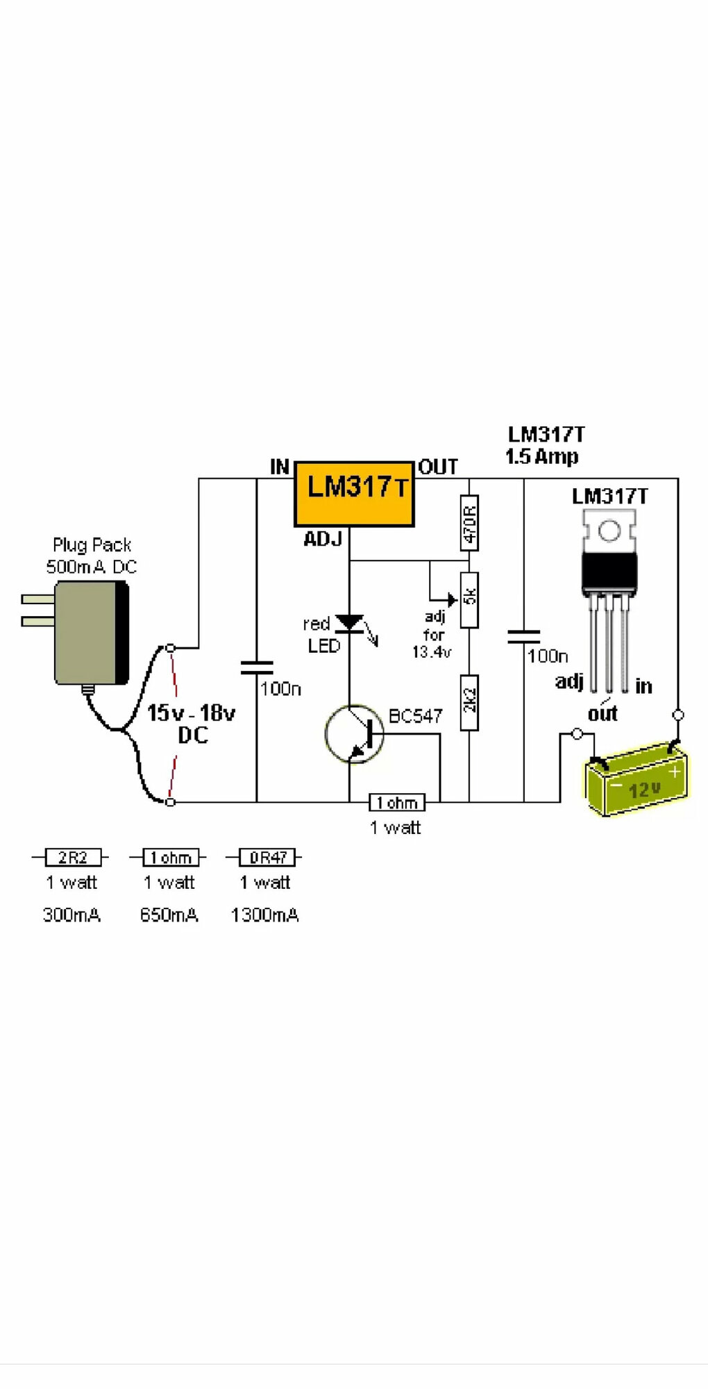 Транзистор LM317T  LM317T Стабилизатор напряжения регулируемый Uвых=1.2В…37В 1.5А [TO-220SG]