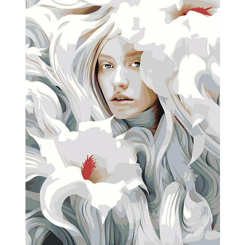 Картина по номерам на холсте Девушка с цветочными 40x50 картина по номерам на холсте девушка с белым котом 40x50