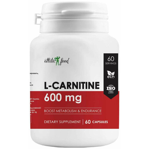 Atletic Food L-Carnitine 600 мг 60 капсул л карнитин база atletic food l carnitine 600 mg 120 капсул