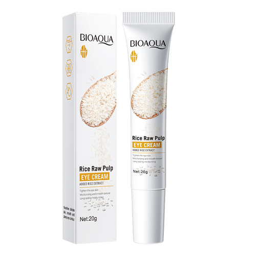 Крем для кожи вокруг глаз с экстрактом белого риса BIOAQUA RICE RAW PULP EYE CREAM, 20 ГР. bioaqua крем для кожи вокруг глаз с экстрактом риса eye cream added rice extract 20г