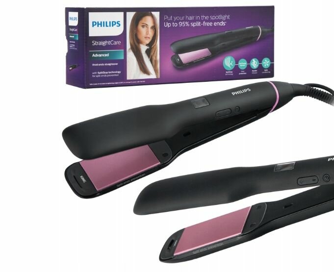 Выпрямитель для волос Philips Straight Care BHS676/00, черный - фотография № 1