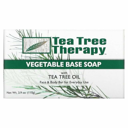 Tea Tree Therapy, Мыло на растительной основе, с маслом чайного дерева, брусок 110 г