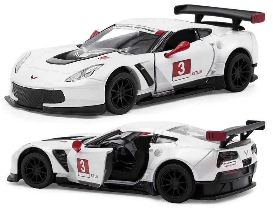 Kinsmart. Модель арт. КТ5397/2 "Corvette C7. R Race Car 2016" 1:36 (белая) инерц.