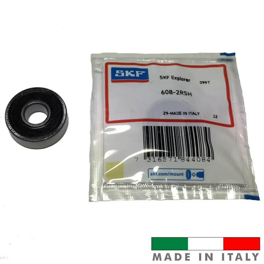 Подшипник 608-2RS (180018) 6082RS SKF Швеция. Made in Italy. Для самокатов, роликов, скейтбордов и т. п. ABEC-7.