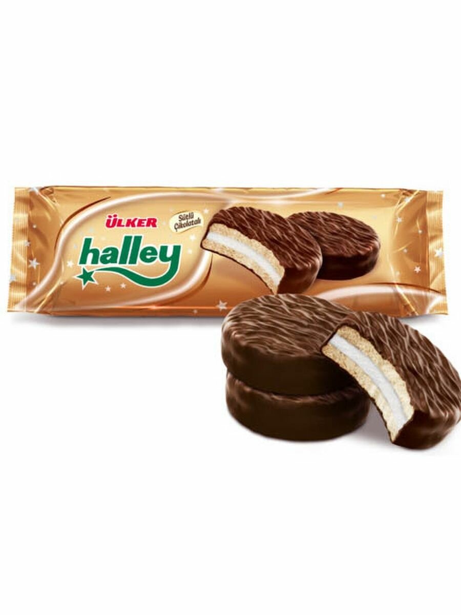 Печенье Halley Ulker сэндвич с маршмеллоу в шоколаде 240гр