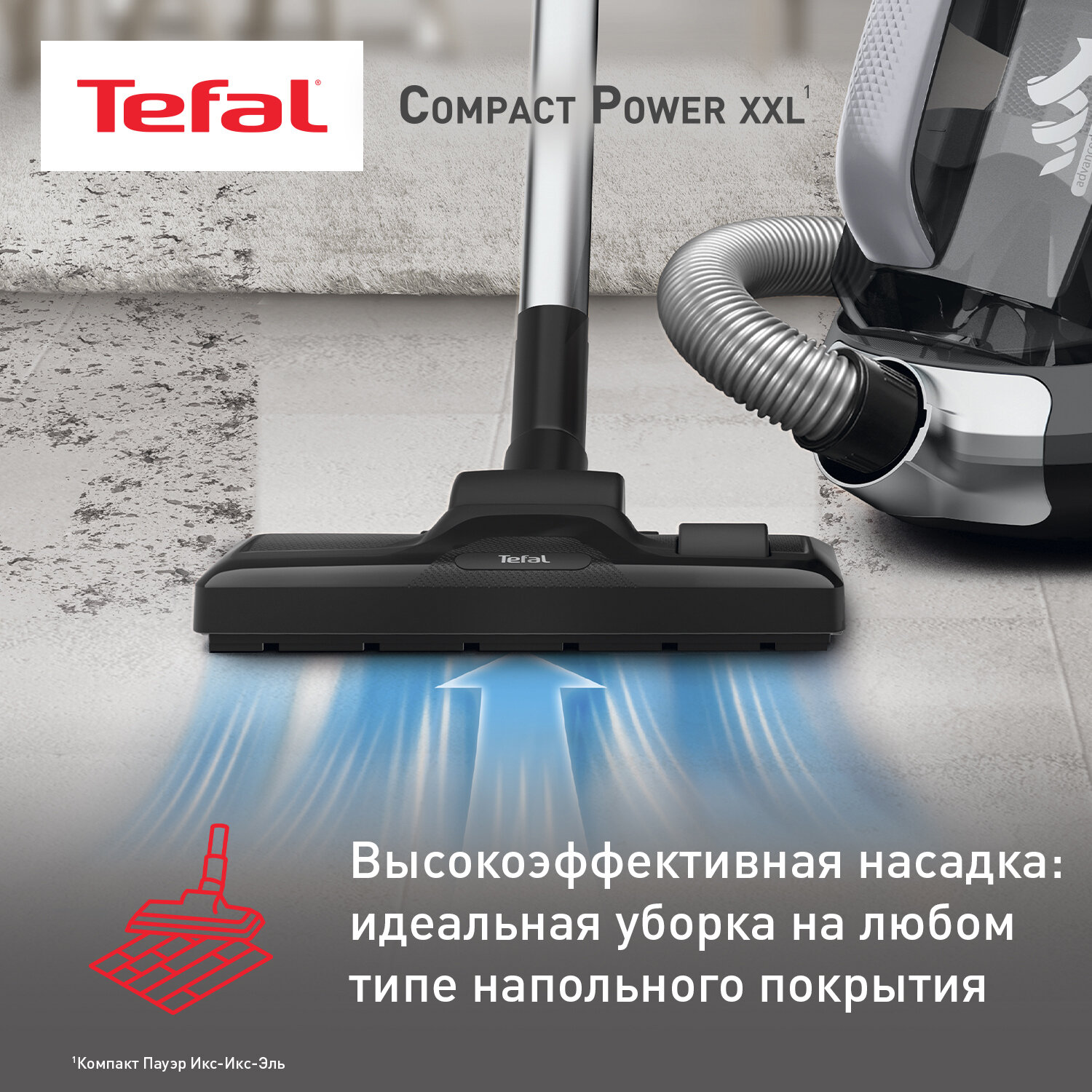 Пылесос для дома Tefal Swift Power Cyclonic TW4826EA с контейнером, серый