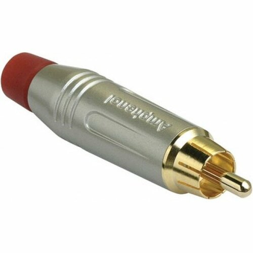 AMPHENOL ACPR-SRD - разъем кабельный, RCA, цвет серый, с красным кольцом