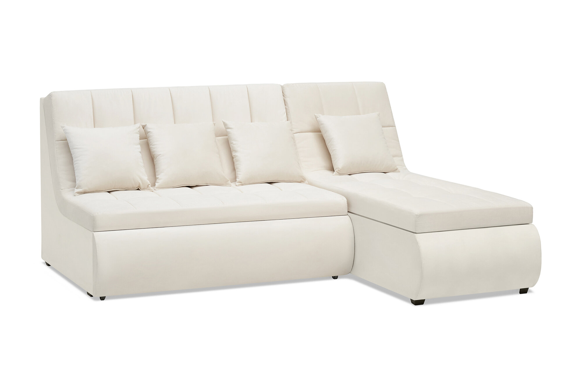 фото Диван угловой Мебель-АРС Дубай дельфин вельвет бежевый 210x176x94 см