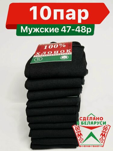 Изображение товара Носки  Мужские "Белорусский Хлопок 100%" 10 пар, размер 31 ( Российский 47-48 )
