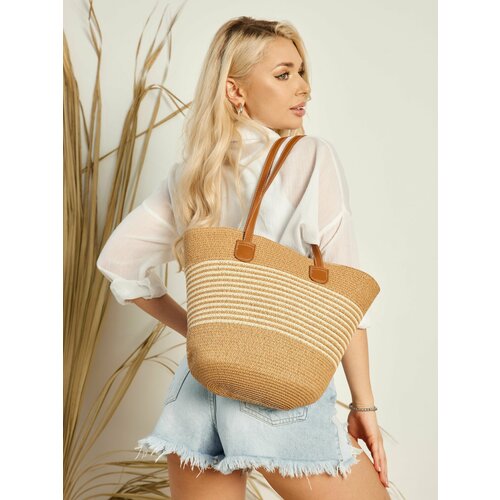 Сумка MIXTON, фактура плетеная, вязаная, бежевый, коричневый