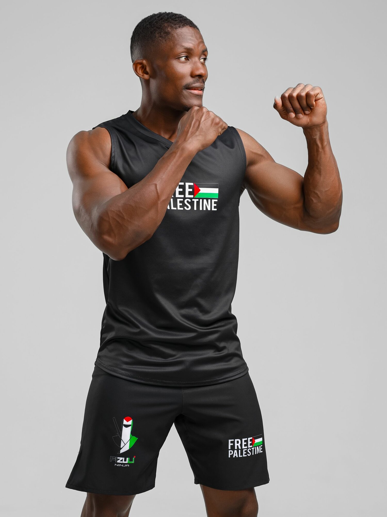 Майка спортивная FIZULI V-NECK, 1 шт., размер L, черный — фото 1