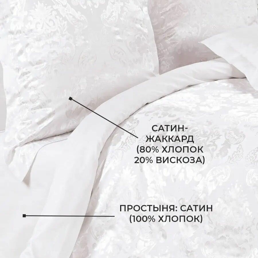Постельное белье Евро Сатин-Жаккард Ecotex Бриллиант, Наволочки 50х70,70х70 (подарочная упаковка) — фото 1