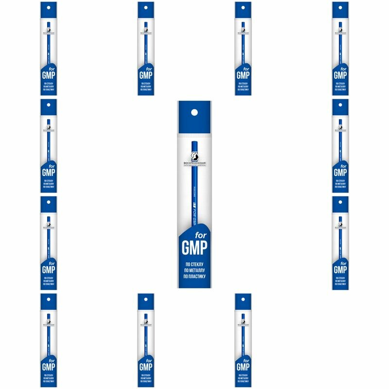 фото ВКФ Карандаш For GMP синий для письма по стеклу, металлу, пластику, 12 шт