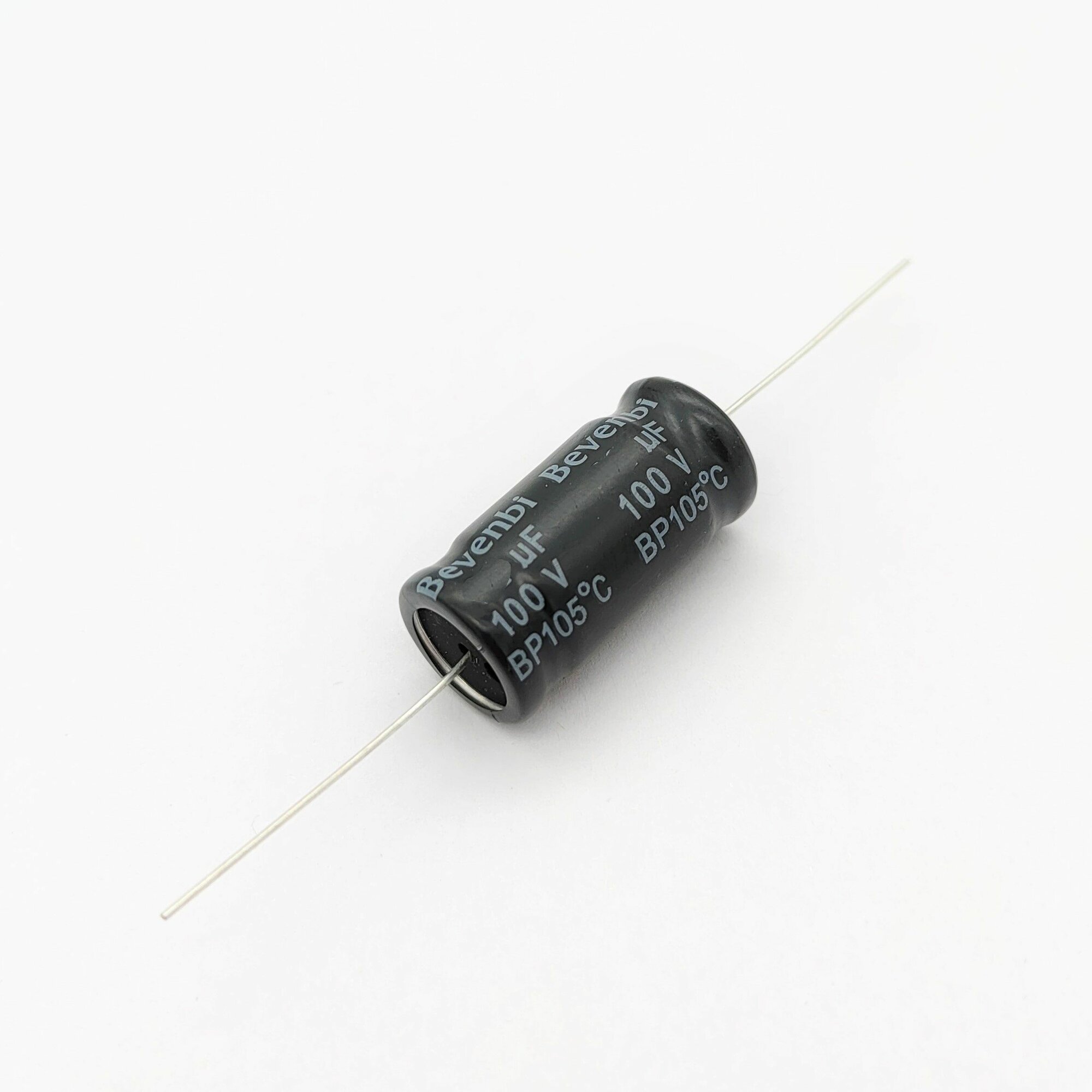 4шт. конденсатор электролитический неполярный аксиальный (ECAP NP Axial) 12мкф, 100в, 10%, Bevenbi, NP, 105C, 13x26