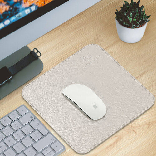 Коврик для мышки кожаный Gimarz 25x25 светло-серый