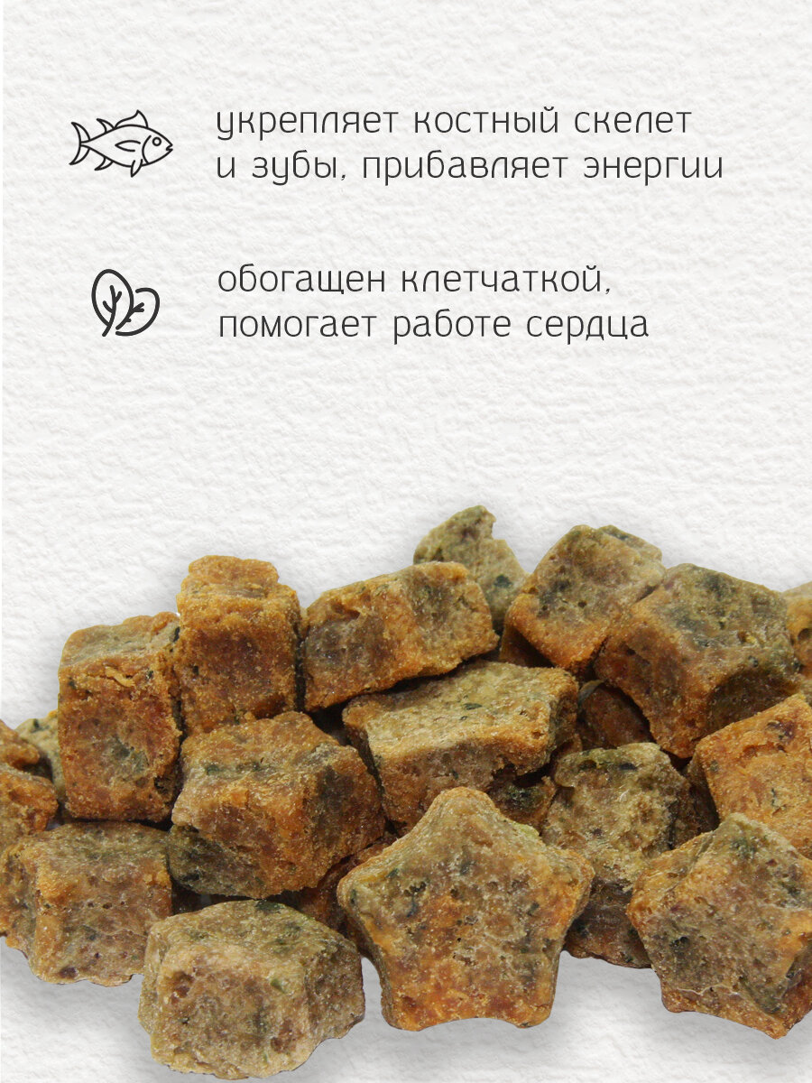 DogGlad Лакомство для собак, рыбное печенье из красной рыбы со шпинатом для собак, 100 г — фото 1