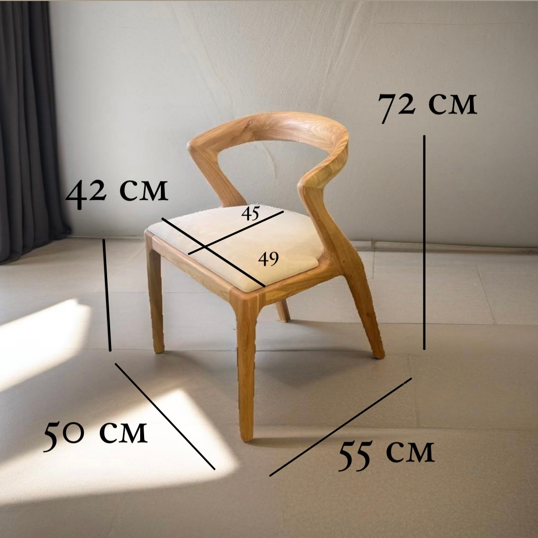 Стул EVOLUXWOOD "Лофт", массив дерева, велюр, бежевый, коричневый, 72x49x45 см — фото 1